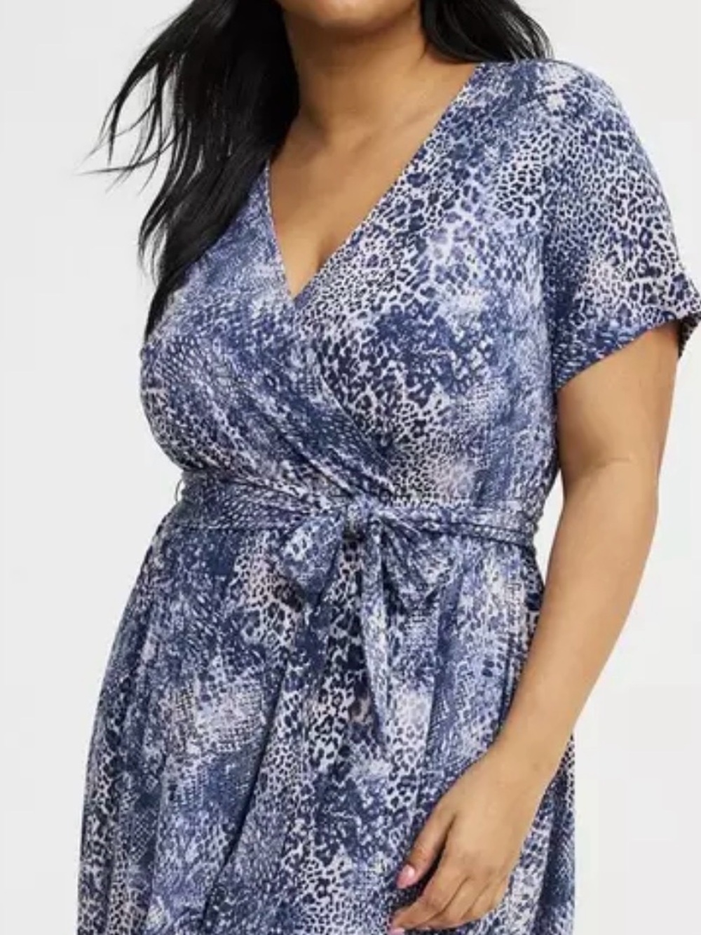 NWT Torrid Blue Animal Print Wrap Romper
